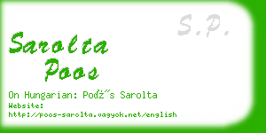 sarolta poos business card